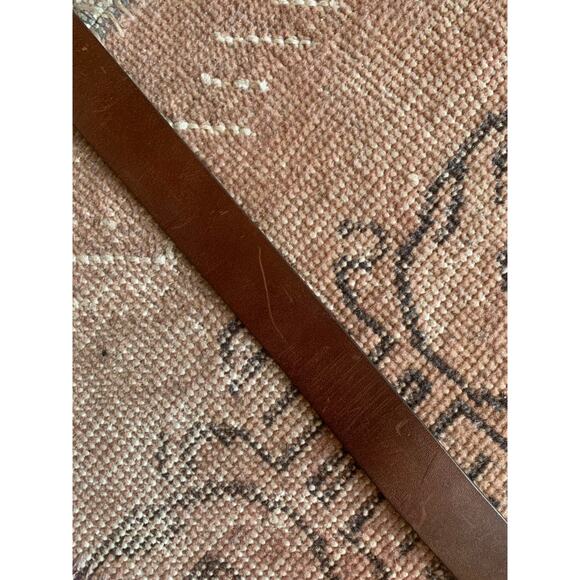 Men's Banana Republic dark brown leather belt silver rectangle buckle Medium - Picture 8 of 8